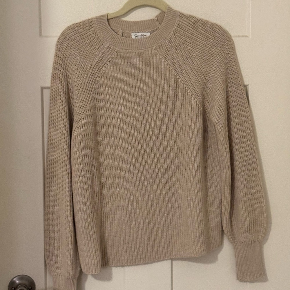 Jessica Simpson Women's Bell Sleeve Soft Rib Knit in Beige